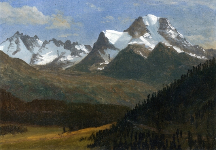 Albert Bierstadt Oil Painting Mountain Landscape Luminism - Click Image to Close